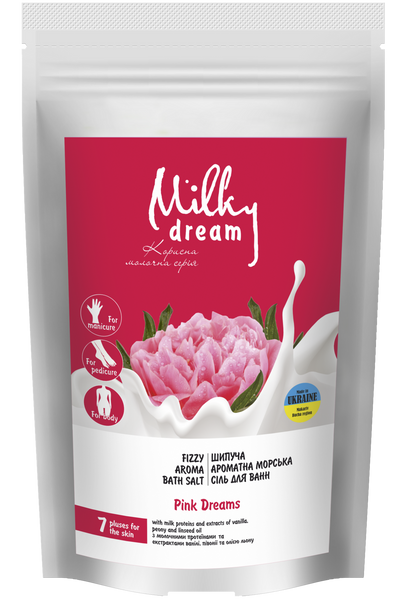 Milky Dream Шипучая ароматная морс.соль д/ванн«Розовые мечты»,300 г дой-пак 301780 фото