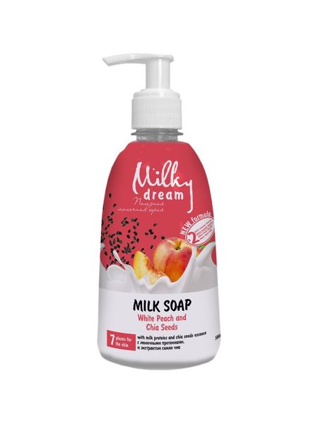 Milky Dream Рідке Крем-мило "Білий персик та насіння чіа", флакон 500 мл 303067 фото