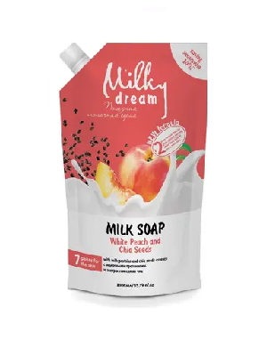 Milky Dream Рідке крем-мило "Білий персик та насіння чіа", дой-пак штуцер 1000мл NEW 302879 фото